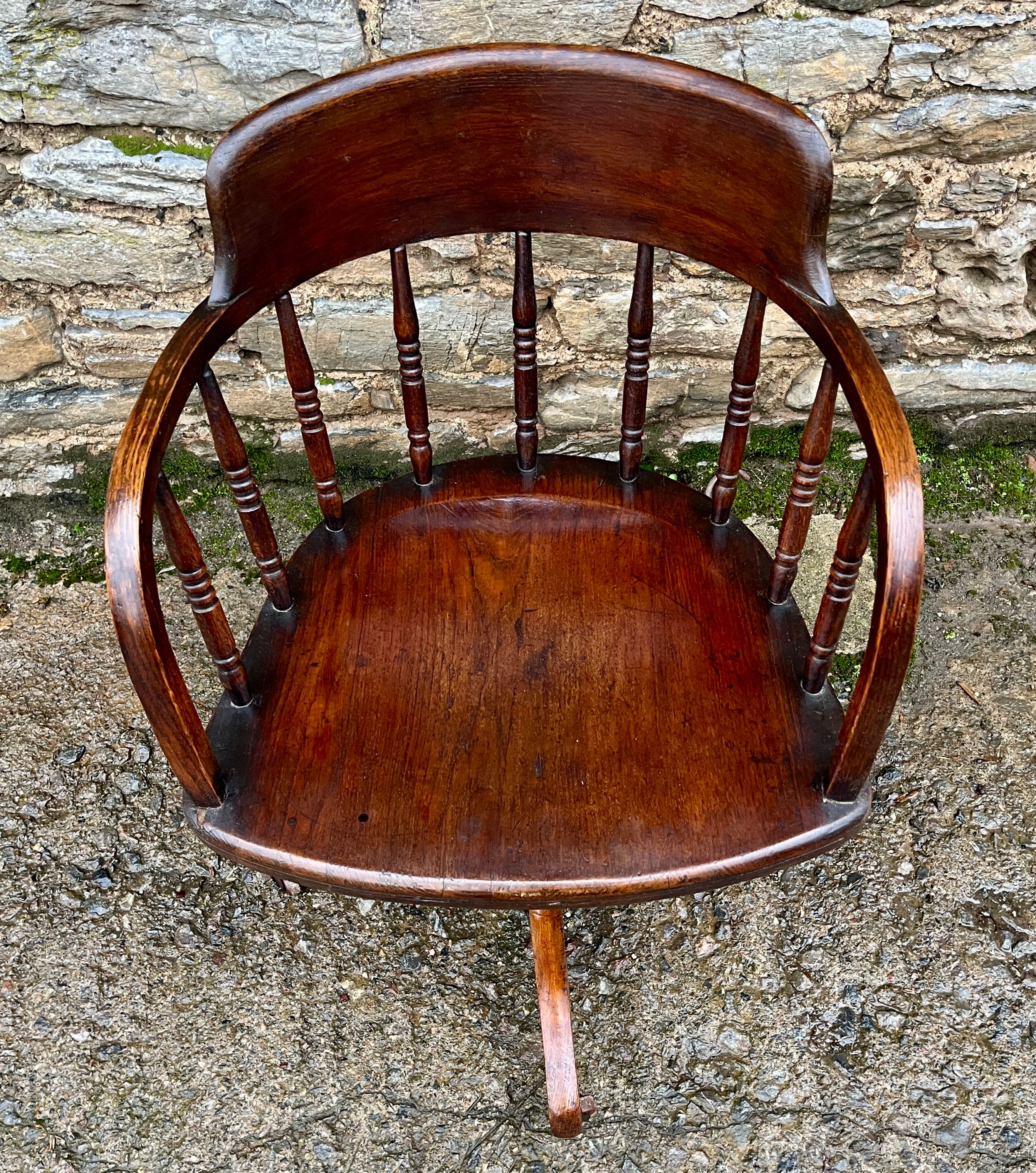 Antique Oak Swivel Desk Chair