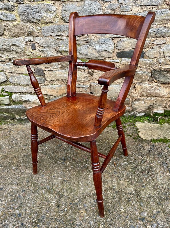 Antique Windsor Bar Back Carver Chair