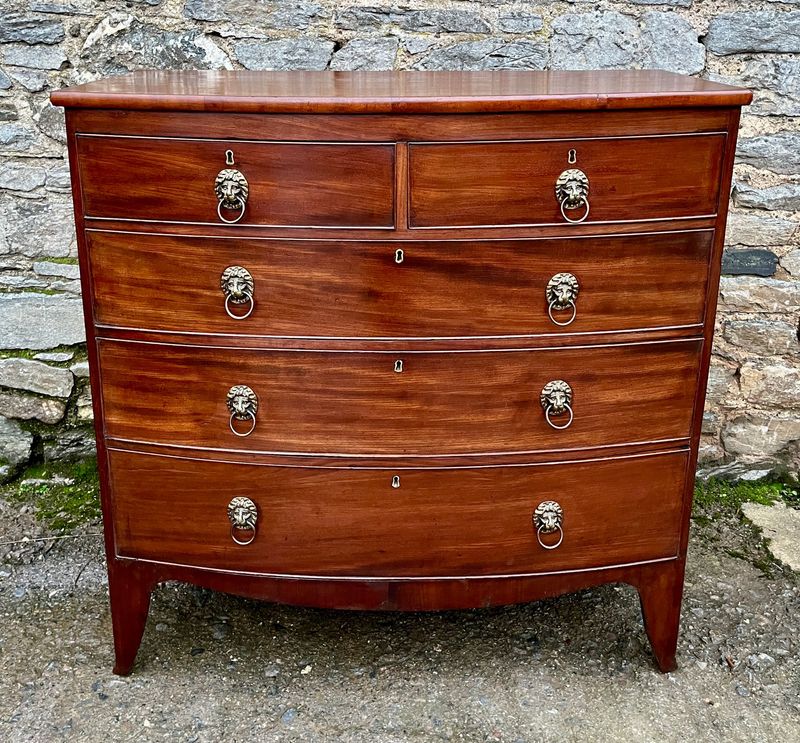 Regency Mahogany Bow Front Chest of Drawers