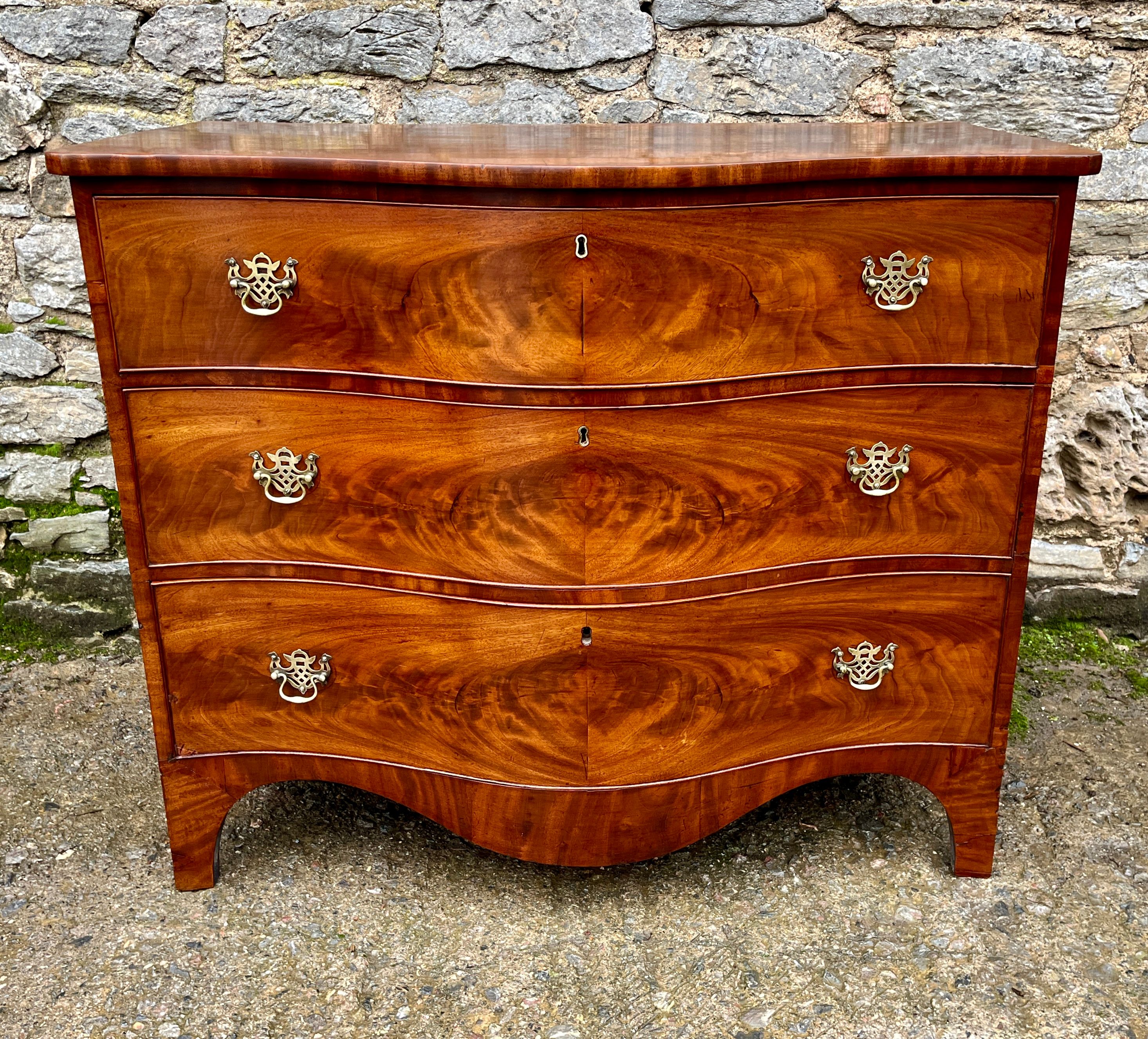 George III Serpentine Mahogany Chest of Drawers