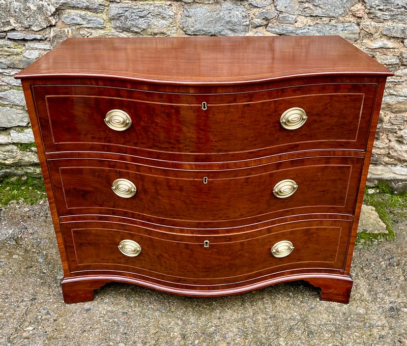 George III Serpentine Mahogany Chest of Drawers