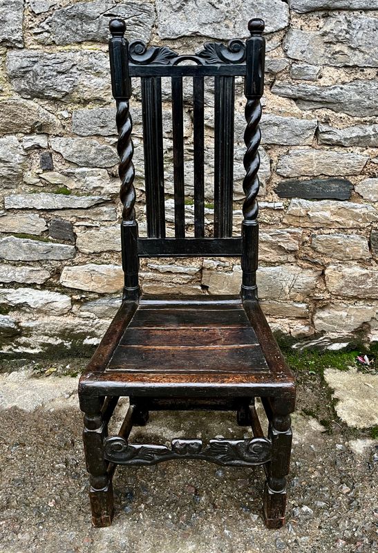 17th Century Oak Backstool