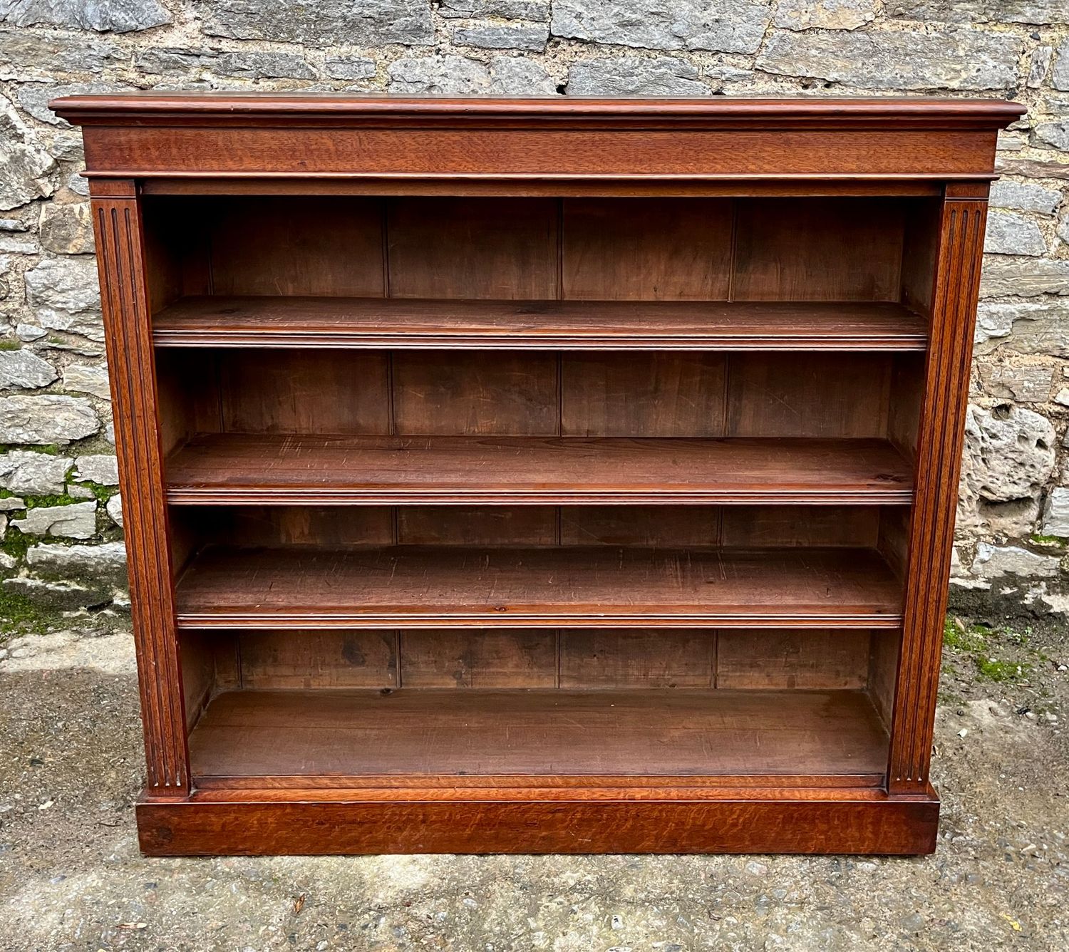 Edwardian Oak Open Bookcase