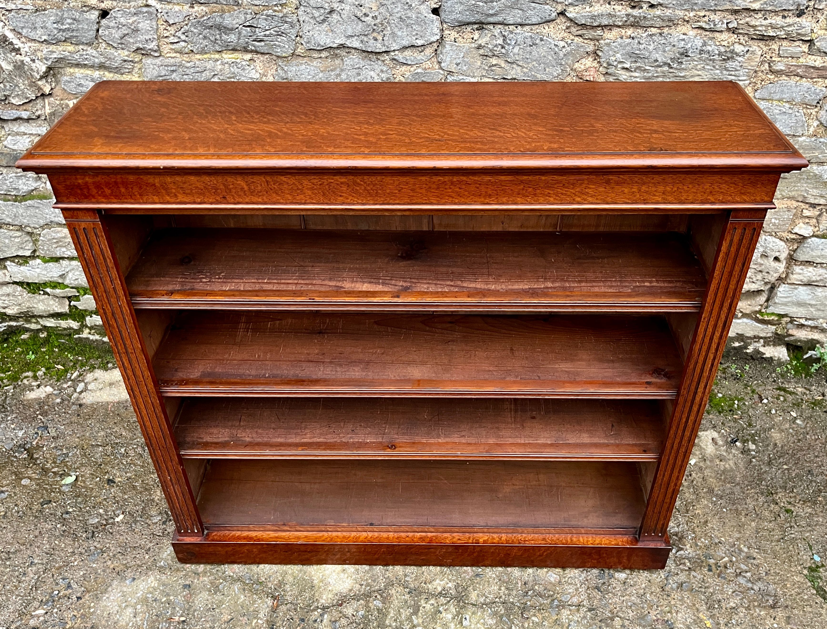 Edwardian Oak Open Bookcase