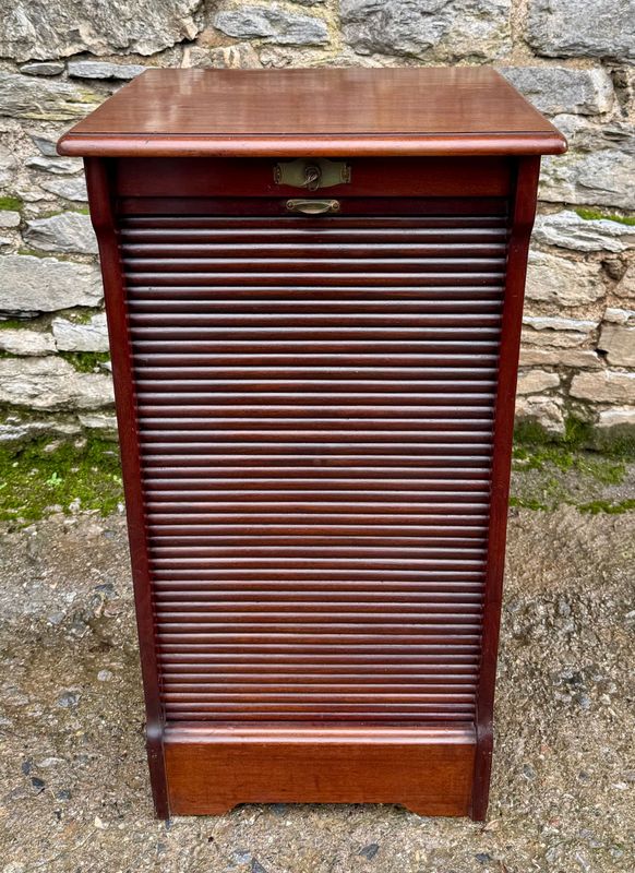 Antique Mahogany Tambour Filing Cabinet
