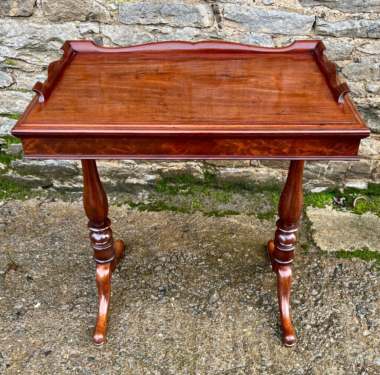 Victorian Mahogany Tray Top Side Table