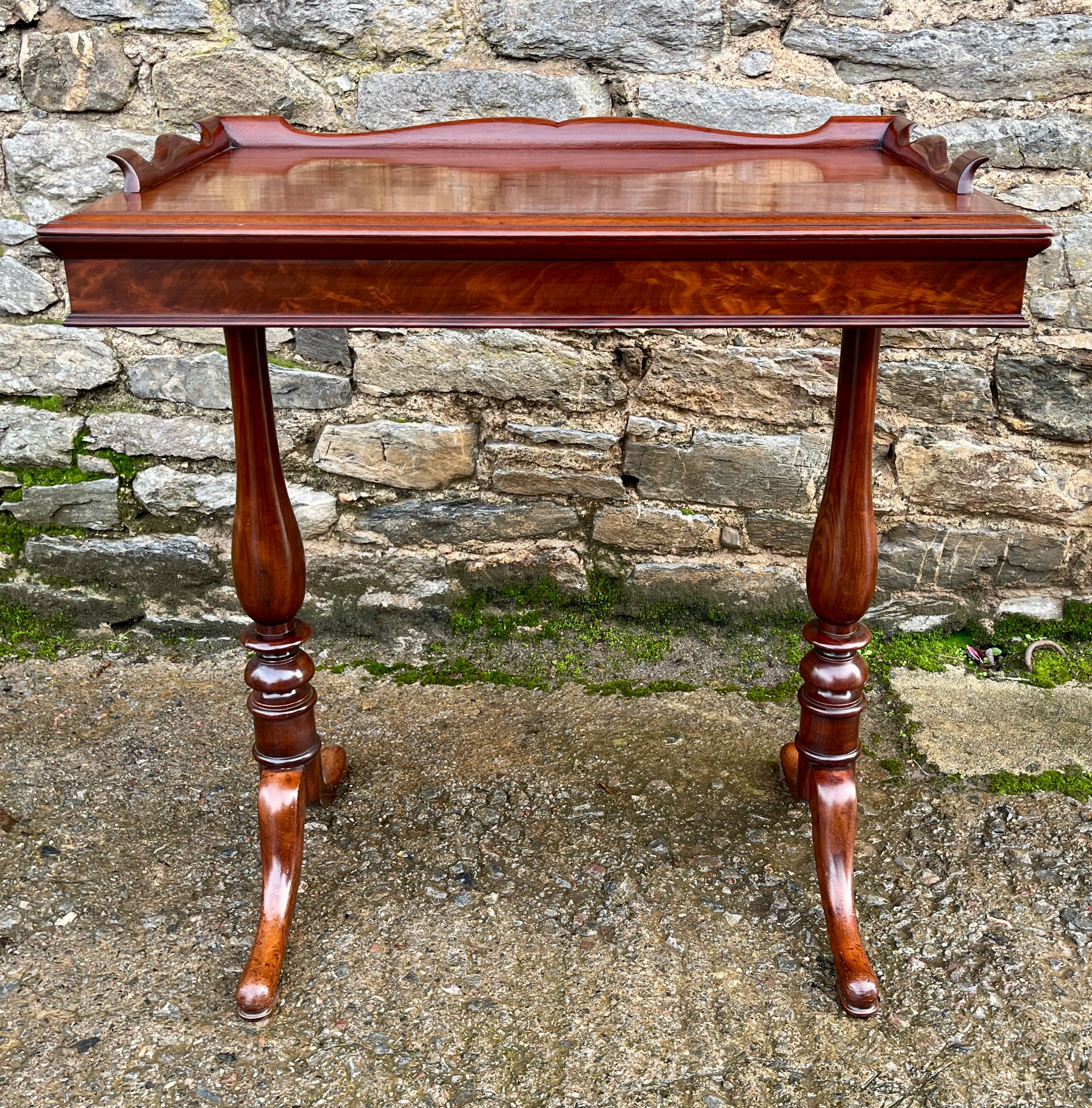 Victorian Mahogany Tray Top Side Table