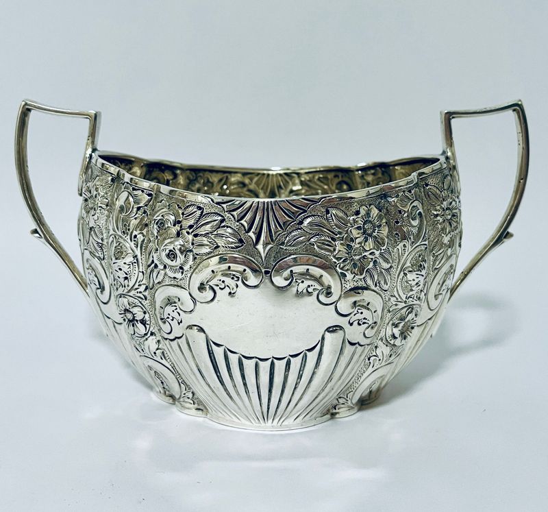 Large Victorian Twin Handled Sugar Bowl