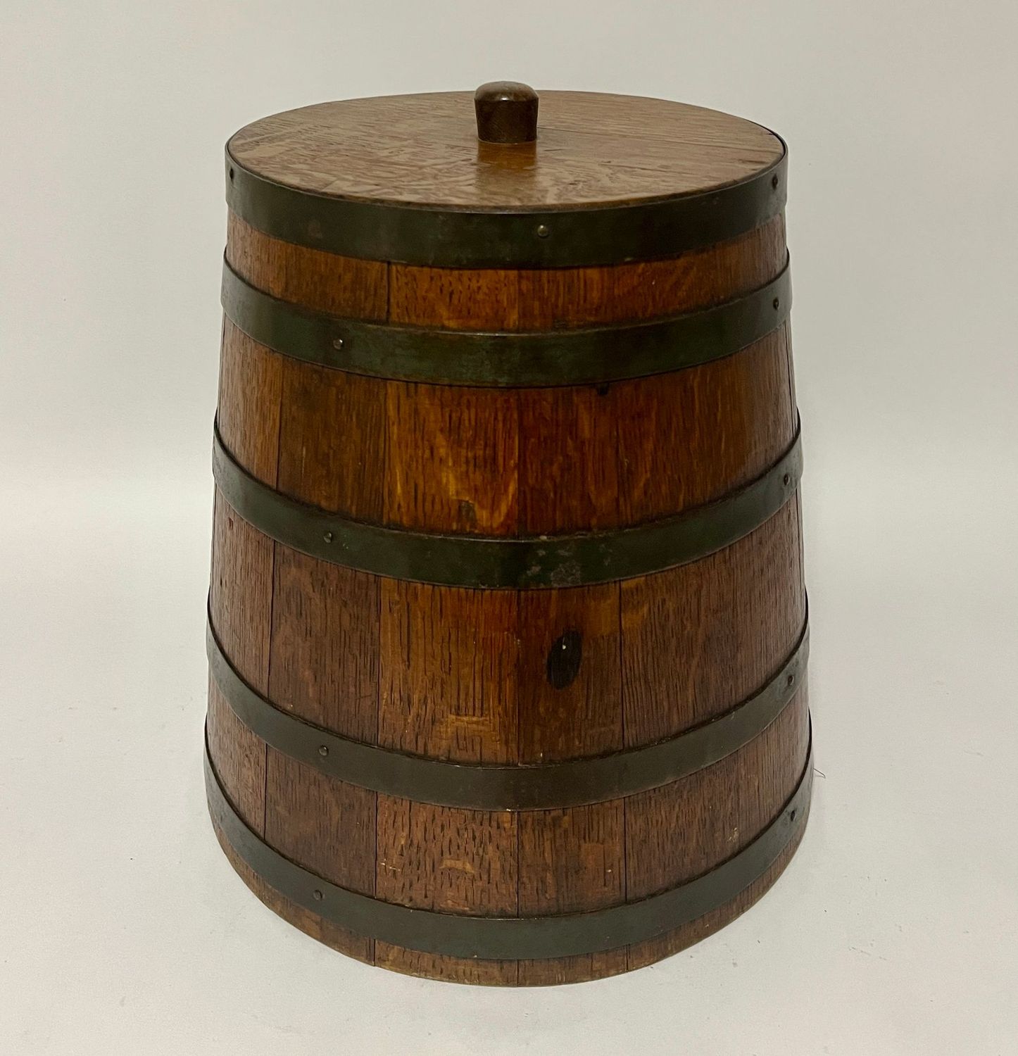 Antique Coopered Oak Storage Barrel