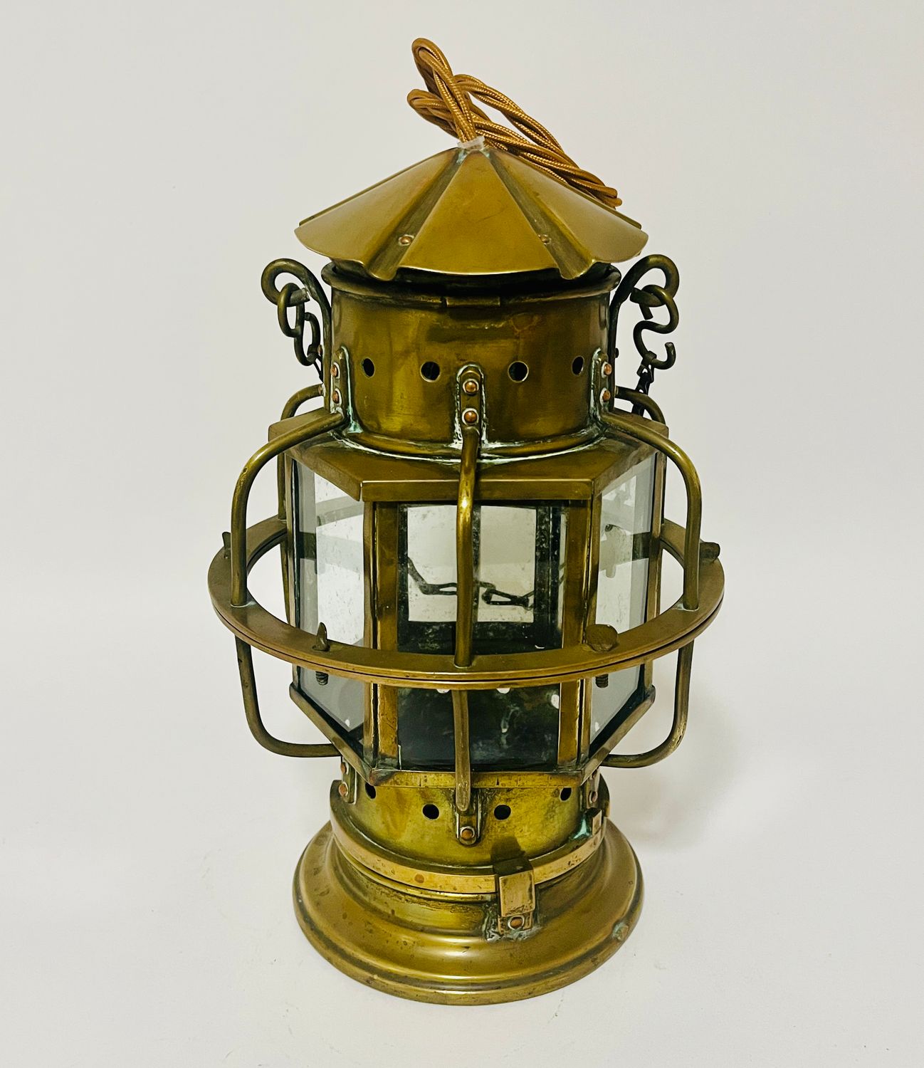 Antique Brass Ship's Lantern