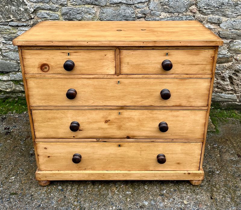 Antique Stripped Pine Chest of Drawers
