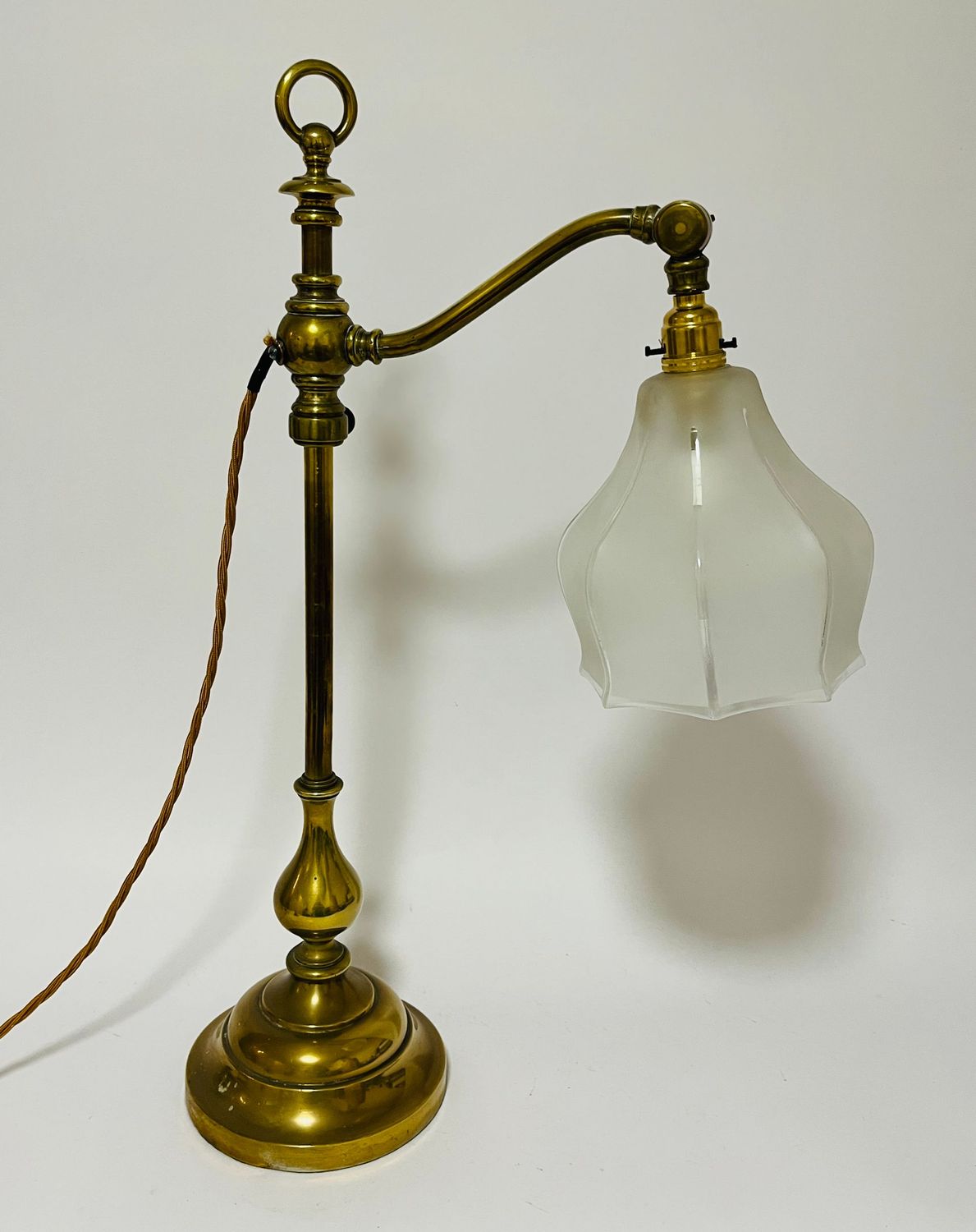 Antique Brass Rise and Fall Lamp