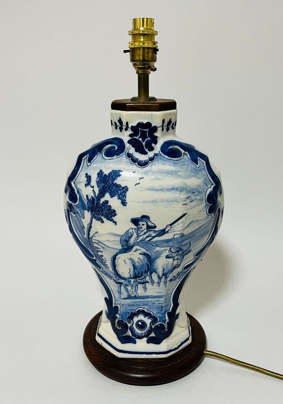 18th Century Delft Vase converted to a Table Lamp