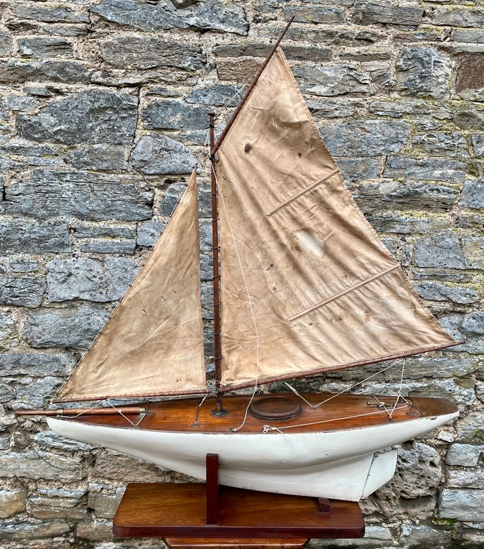 Large Antique Pond Yacht