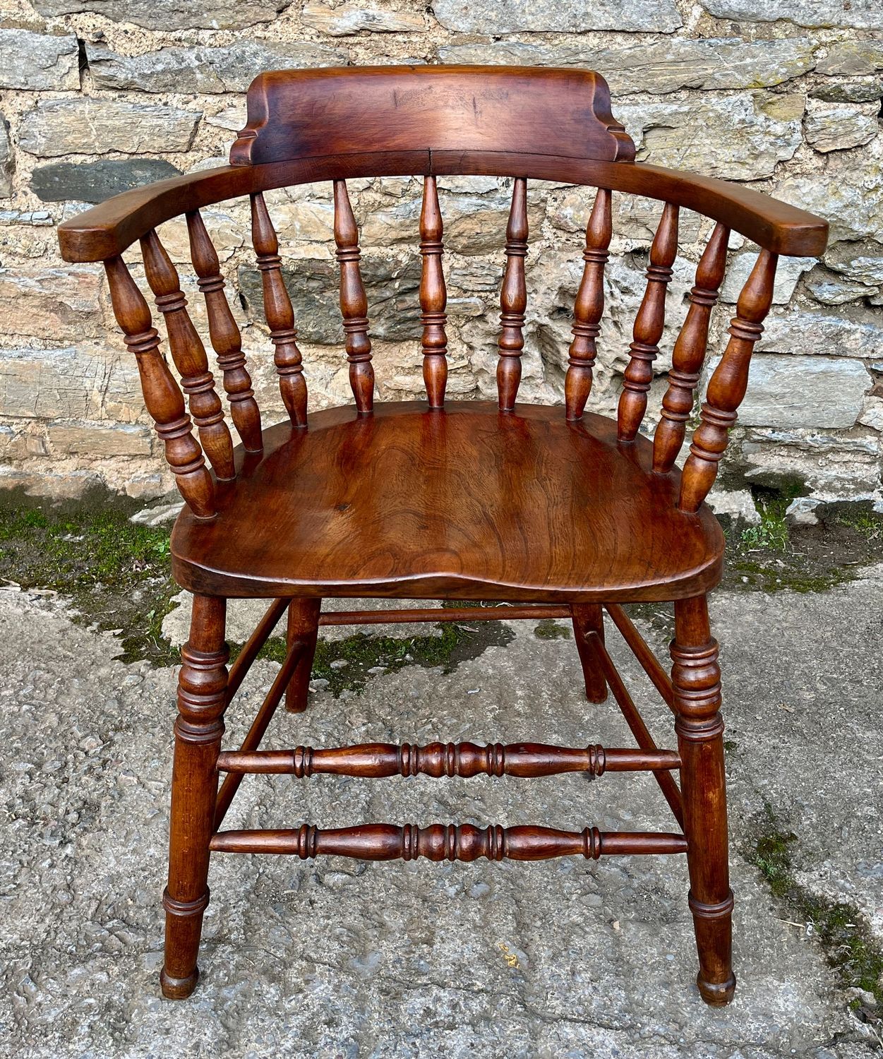 Antique Elm Captains Chair