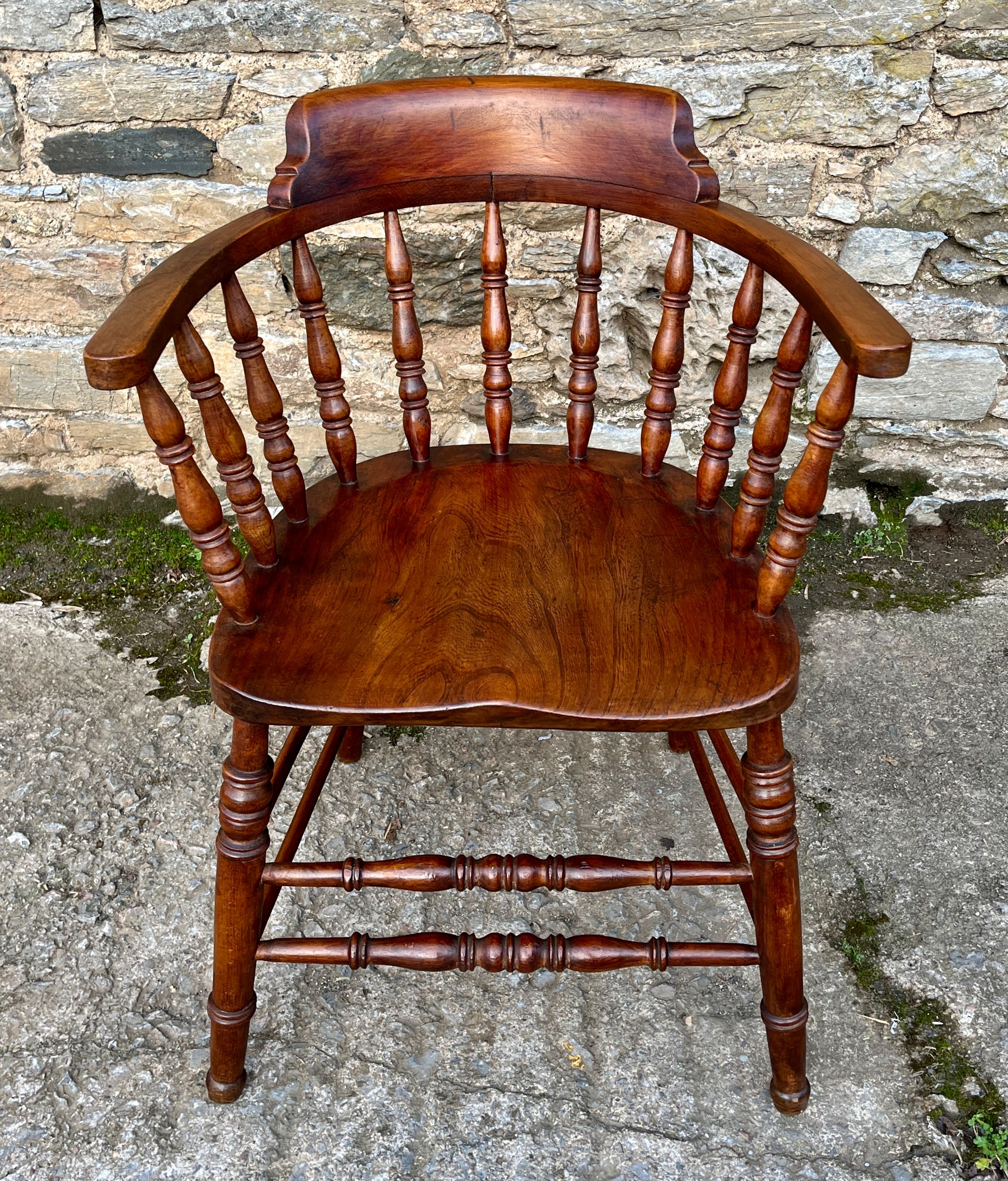 Antique Elm Captains Chair