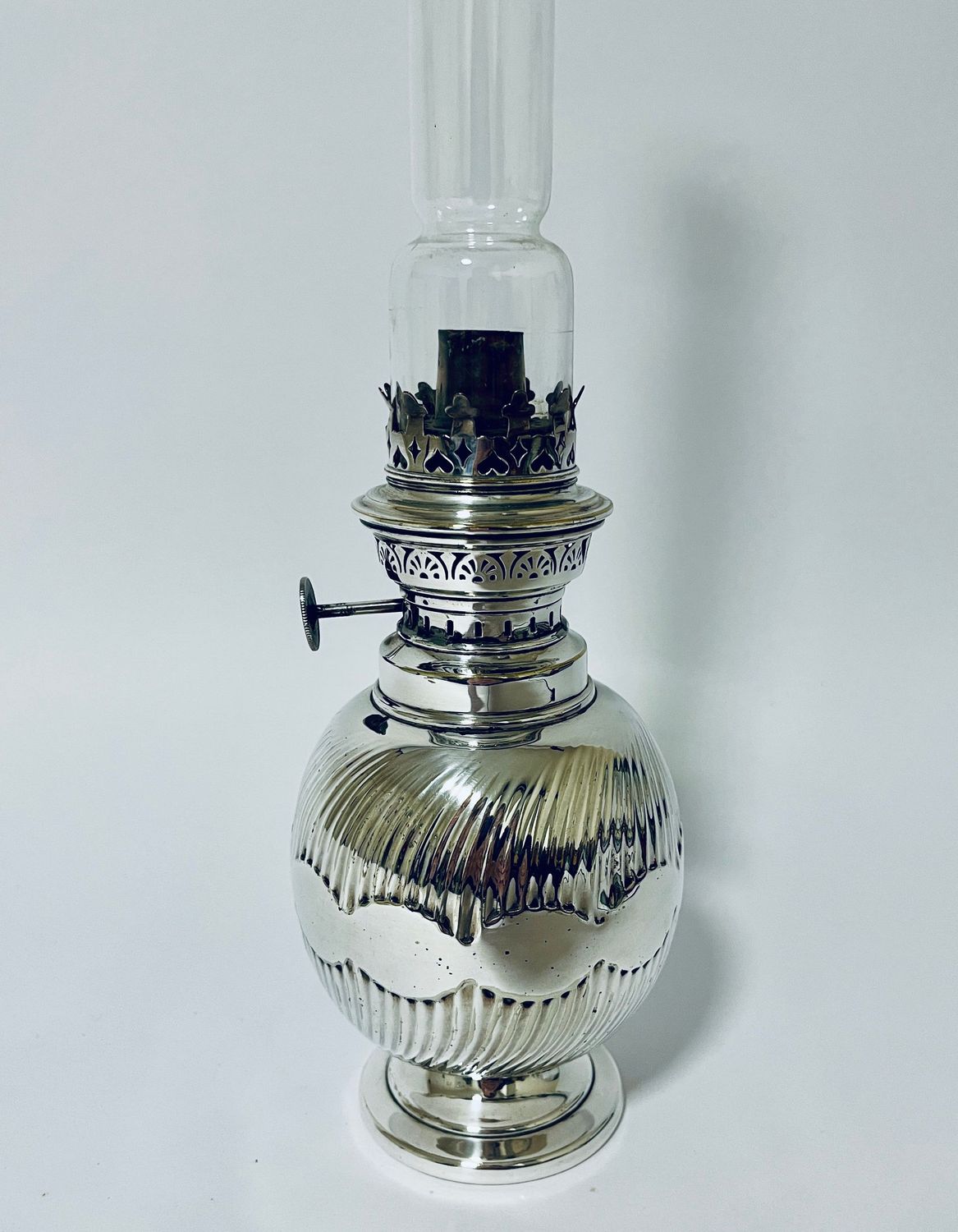 Antique Silver Plated Oil Lamp by Mappin & Webb