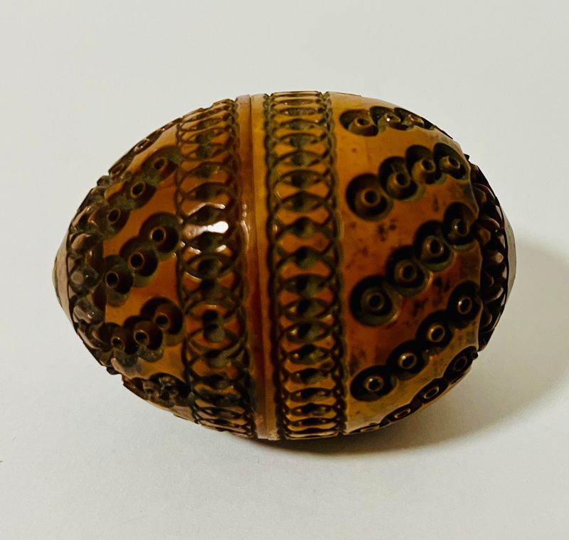 Victorian Carved Coquilla Nut Pomander