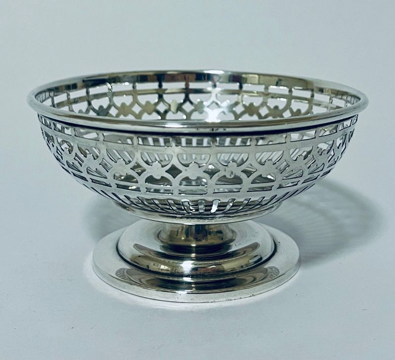 Antique Silver Pedestal Bowl