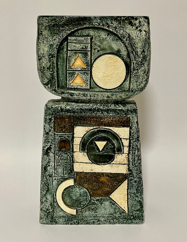 Large Troika Pottery Double Base Vase