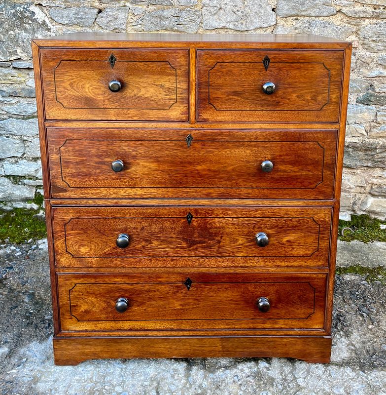 Antique Teak Military Chest of Drawers