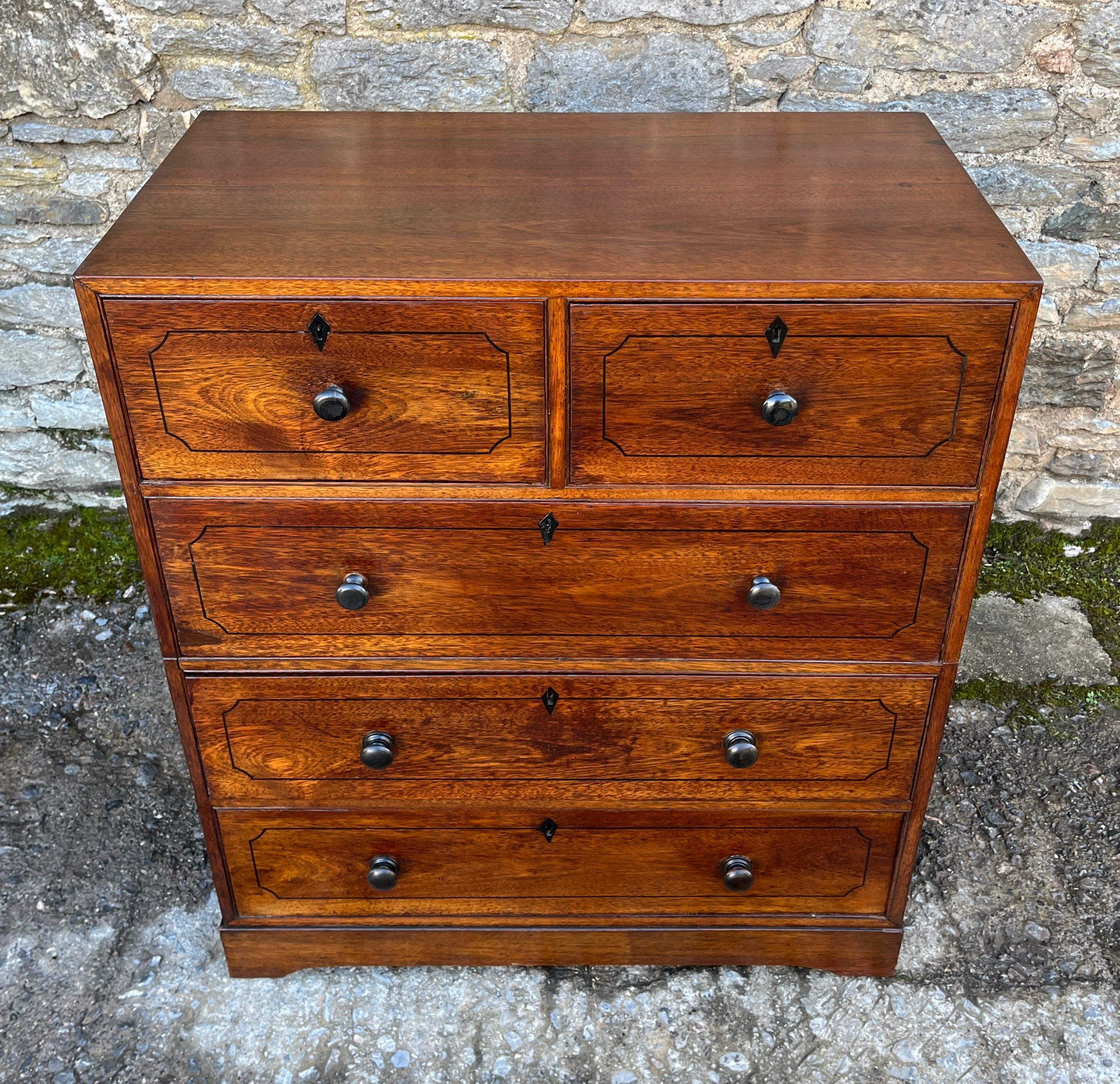Antique Teak Military Chest of Drawers