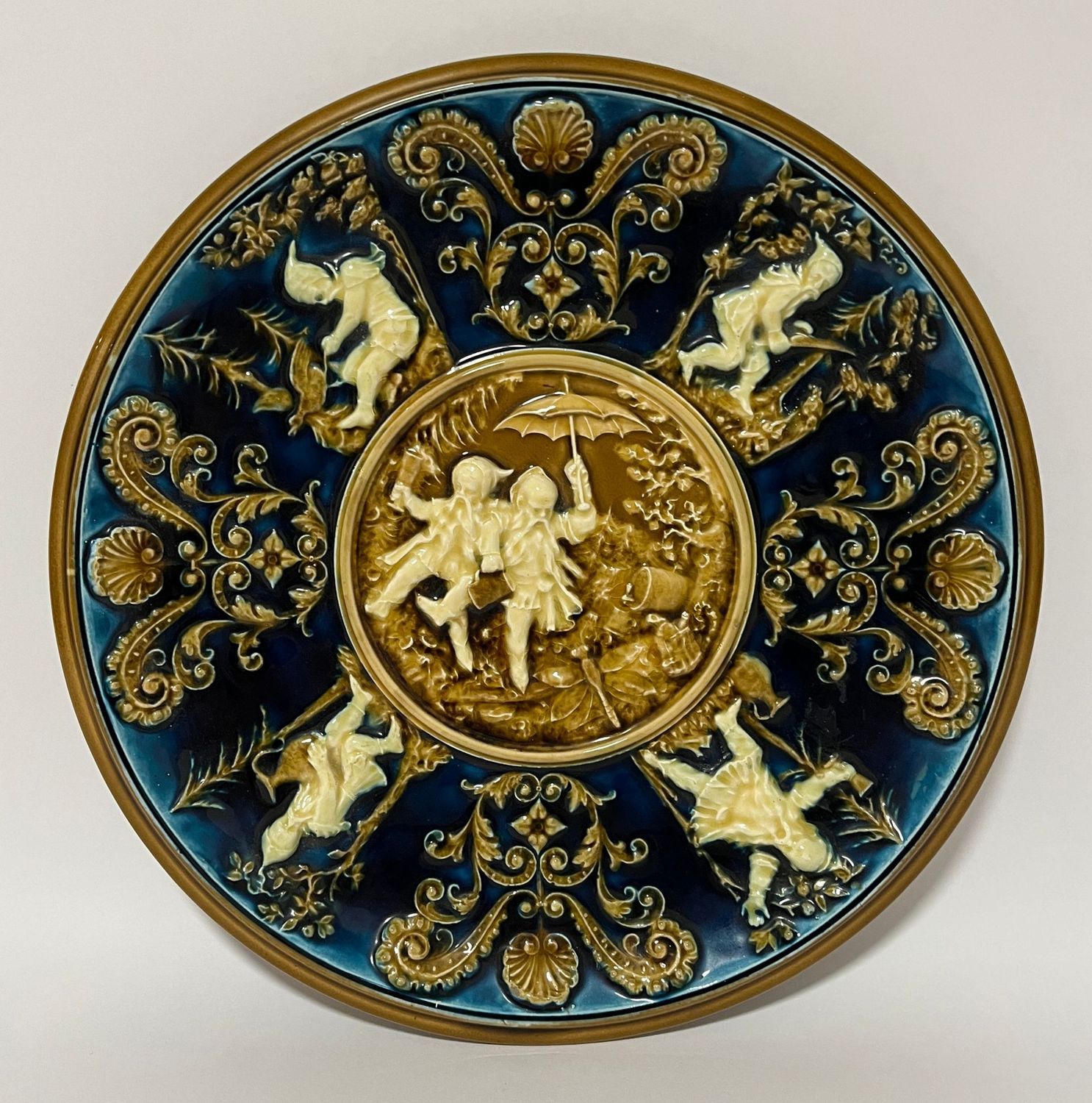 Victorian Majolica Charger by Gebruder Schutz