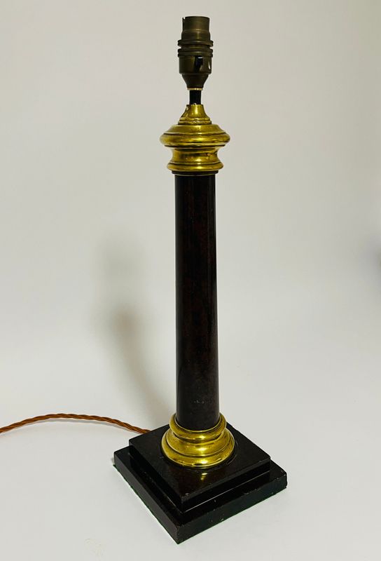 Red Serpentine Marble Table Lamp