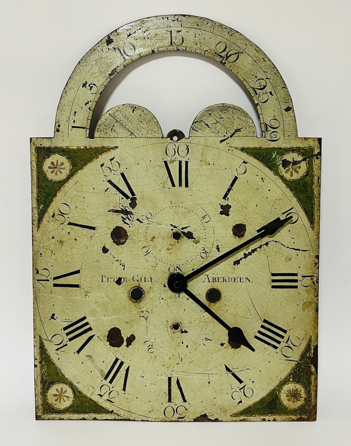 Antique Grandfather Clock Face converted to Quartz