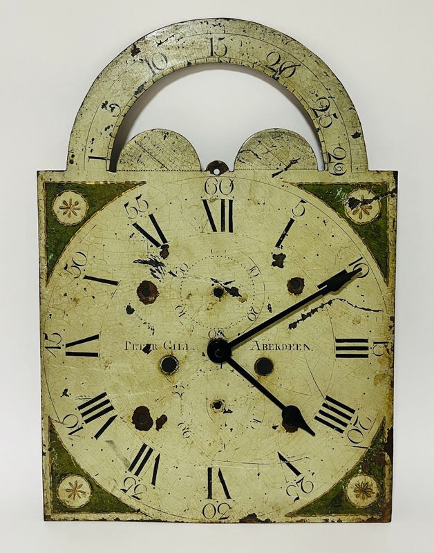 Antique Grandfather Clock Face converted to Quartz