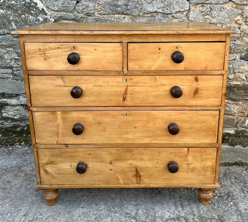 ​Antique Stripped Pine Chest of Drawers