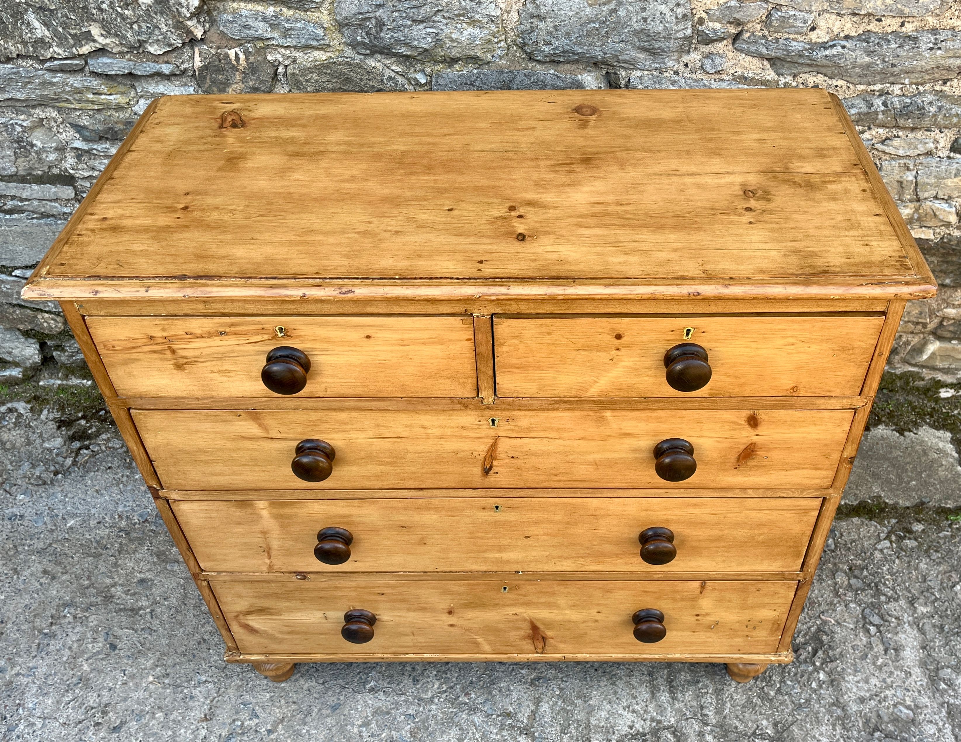 ​Antique Stripped Pine Chest of Drawers