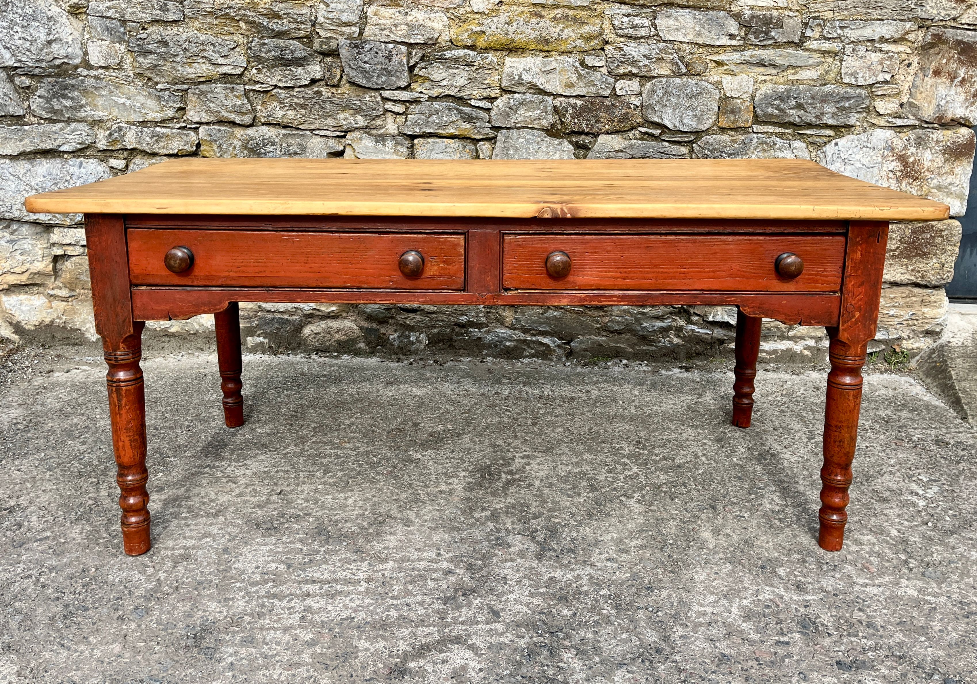 Victorian Pine Farmhouse Table