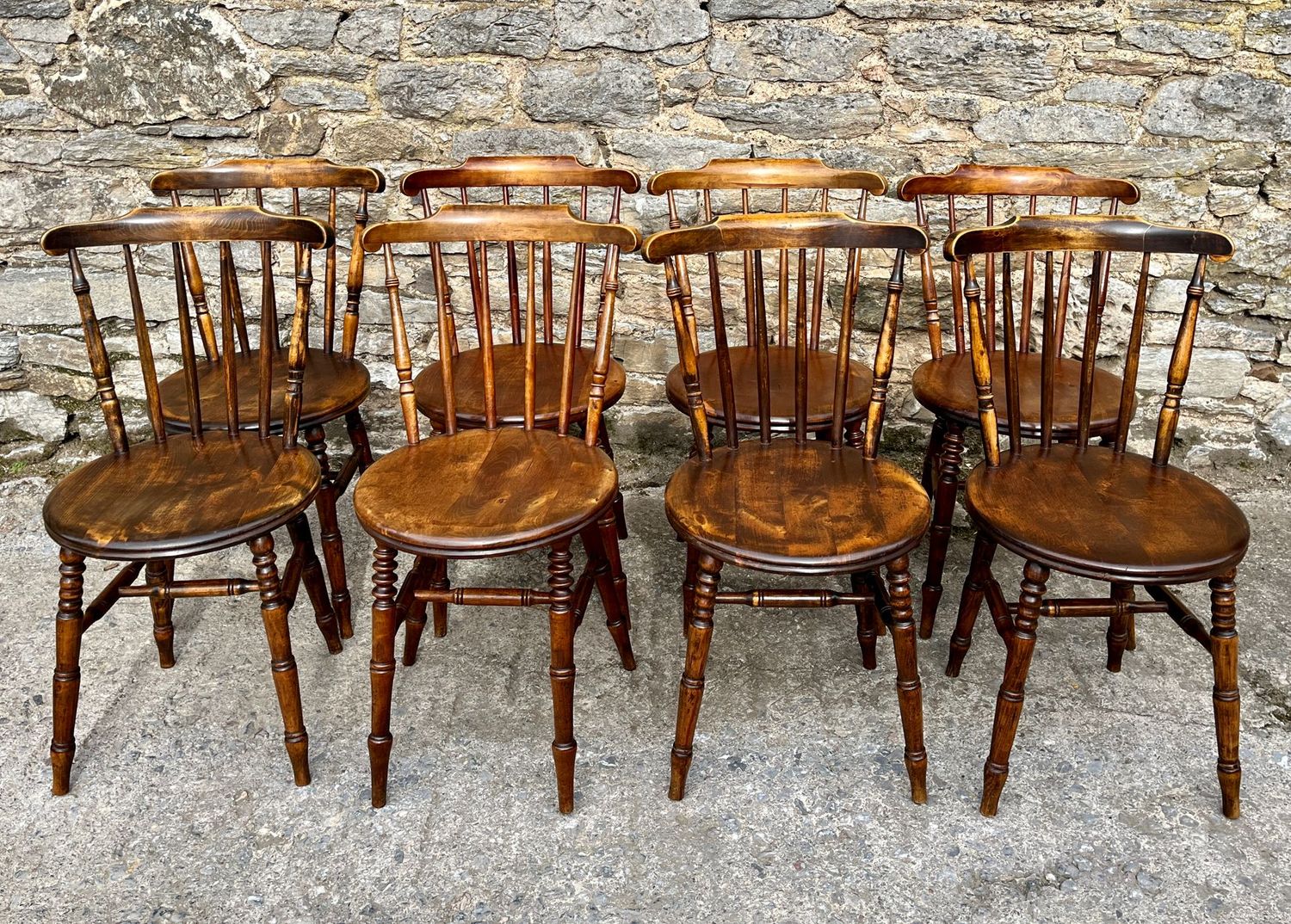 Set of 8 Antique Penny Chairs