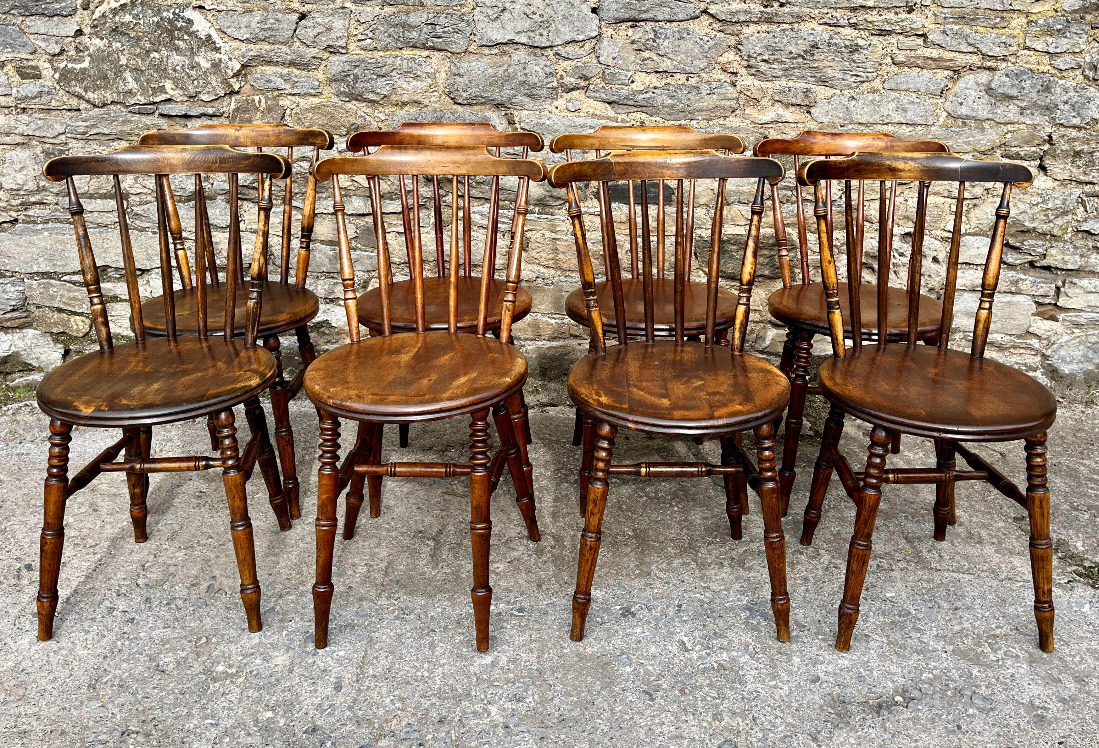 Set of 8 Antique Penny Chairs