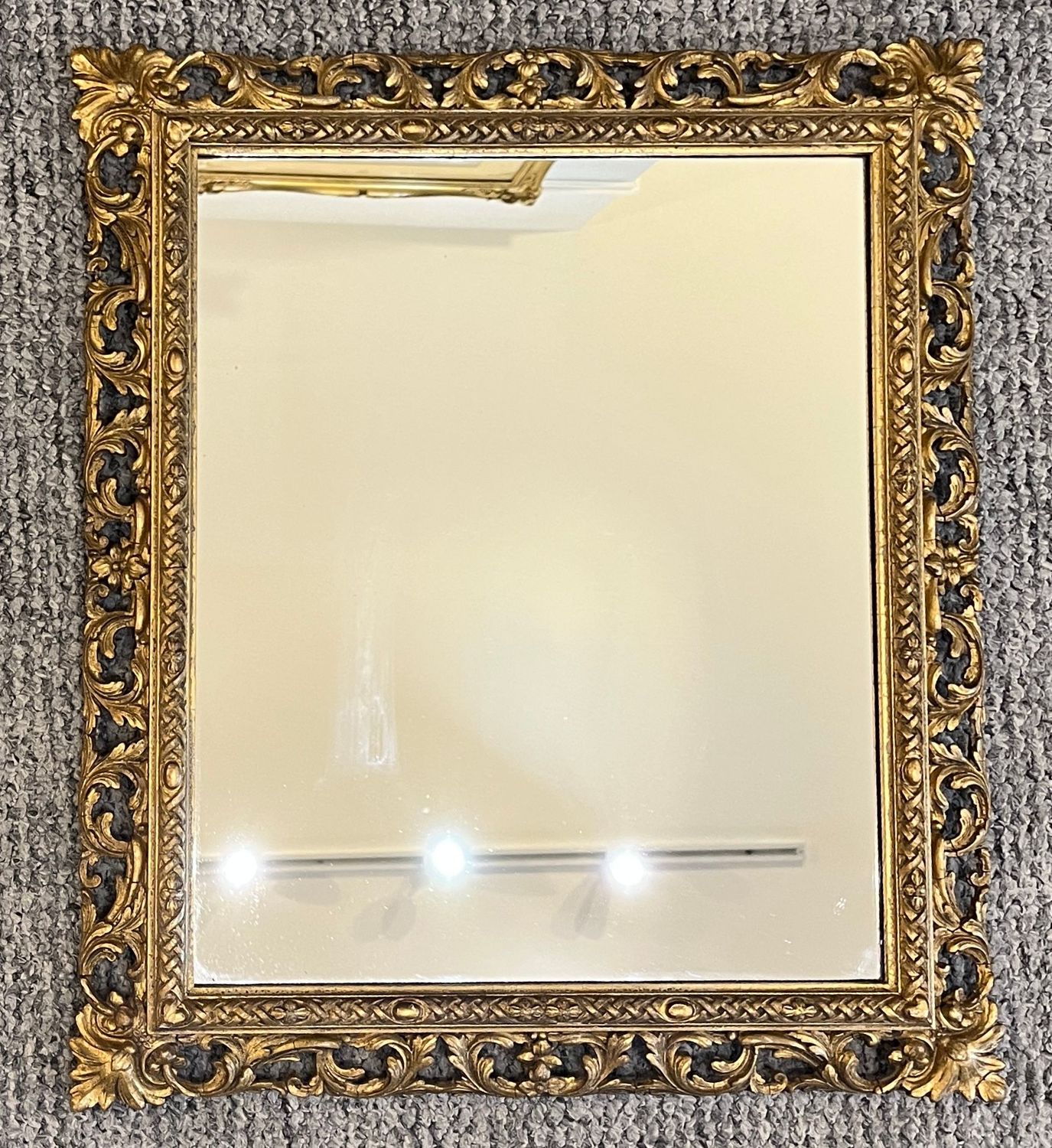 Antique Giltwood and Gesso Florentine Style Mirror