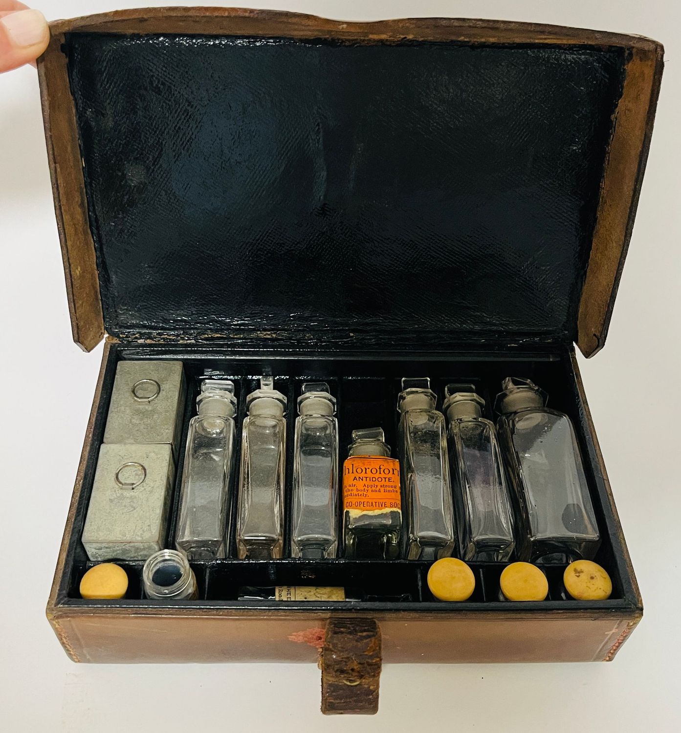 Victorian Leather Apothecary Case