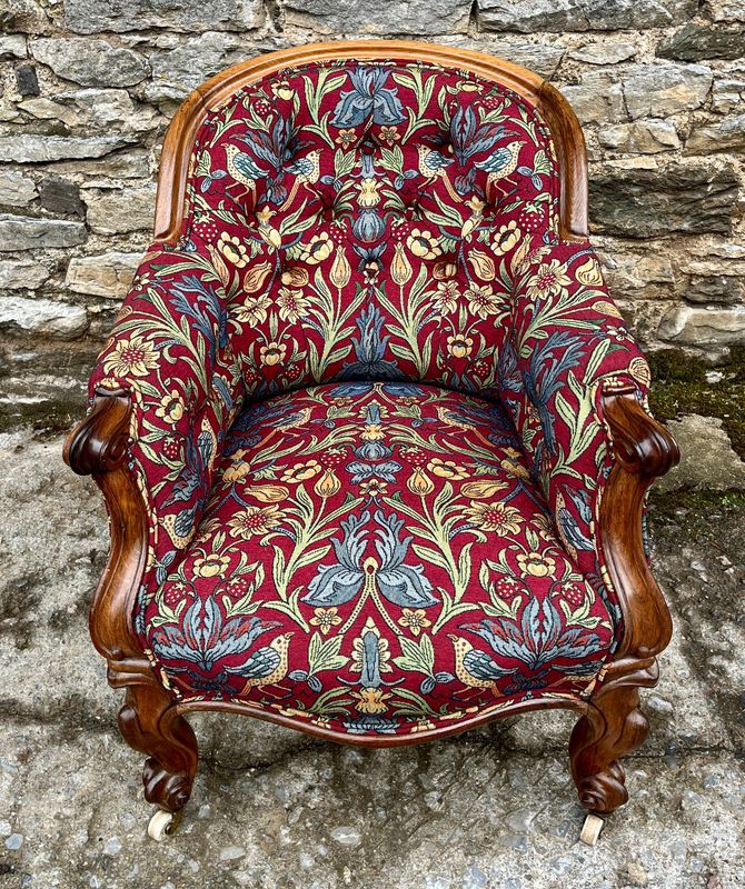 Victorian Rosewood Framed Armchair