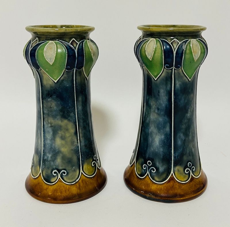 Pair of Royal Doulton Art Nouveau Vases