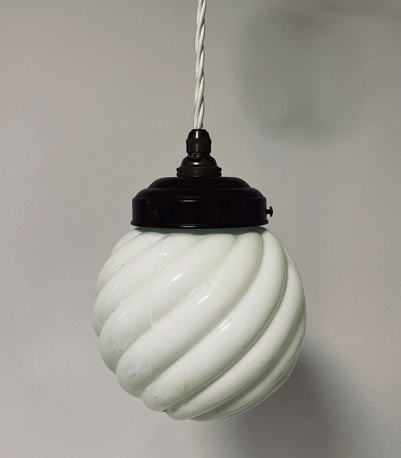 Art Deco Opaline Pendant with Bakelite Gallery