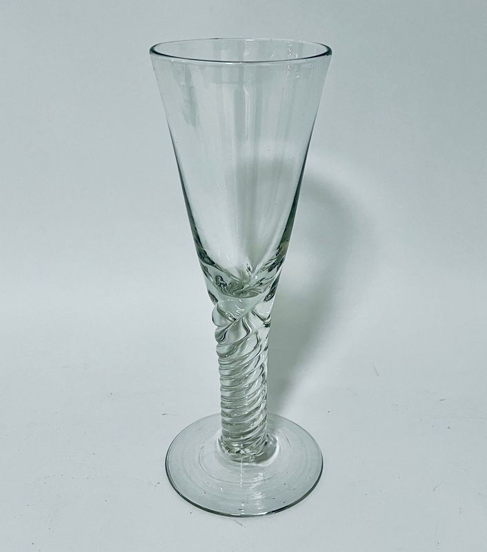 Huge Pint Ale Glass with Wrythen Stem