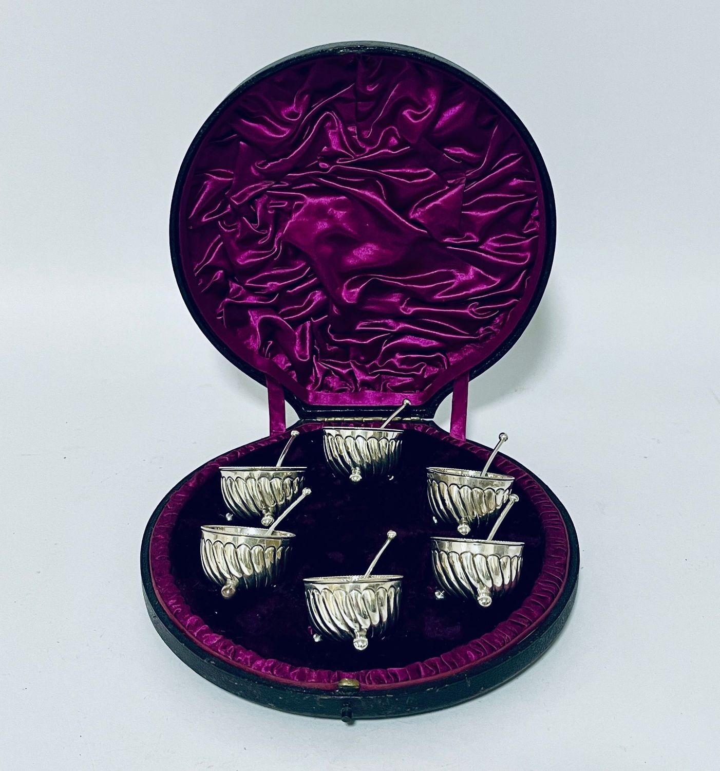 Set of 6 Victorian Silver Salts and Spoons