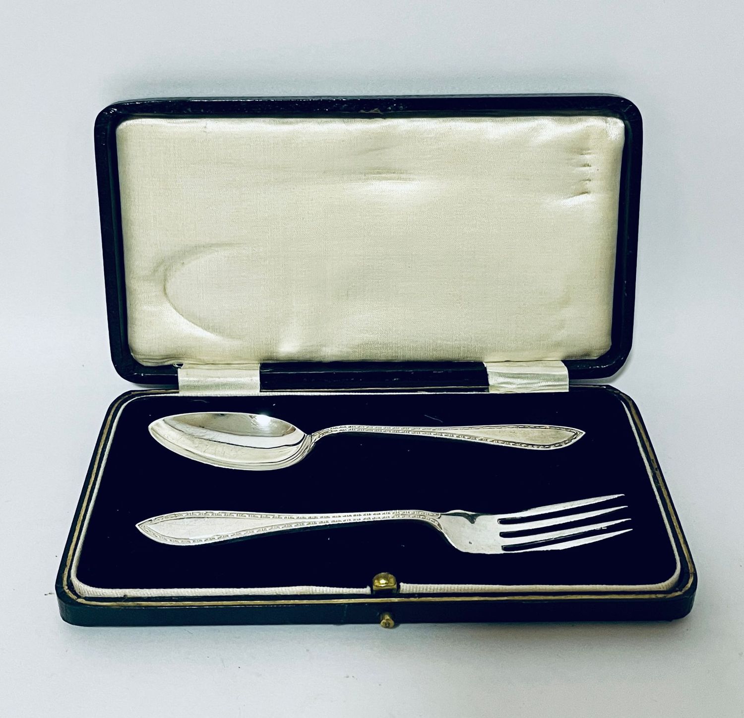 Antique Silver Christening Set Antique Silver Christening Set