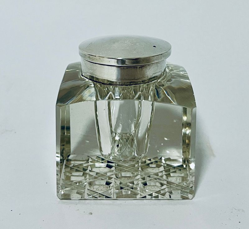 Edwardian Silver Topped Inkwell