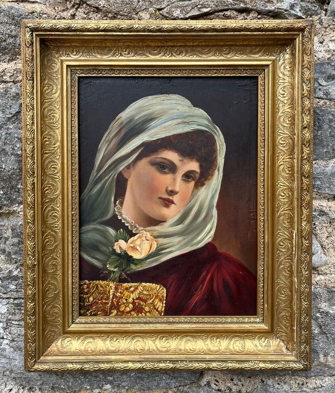 Oil on Panel Portrait of a Lady ​After Alfred Seifert