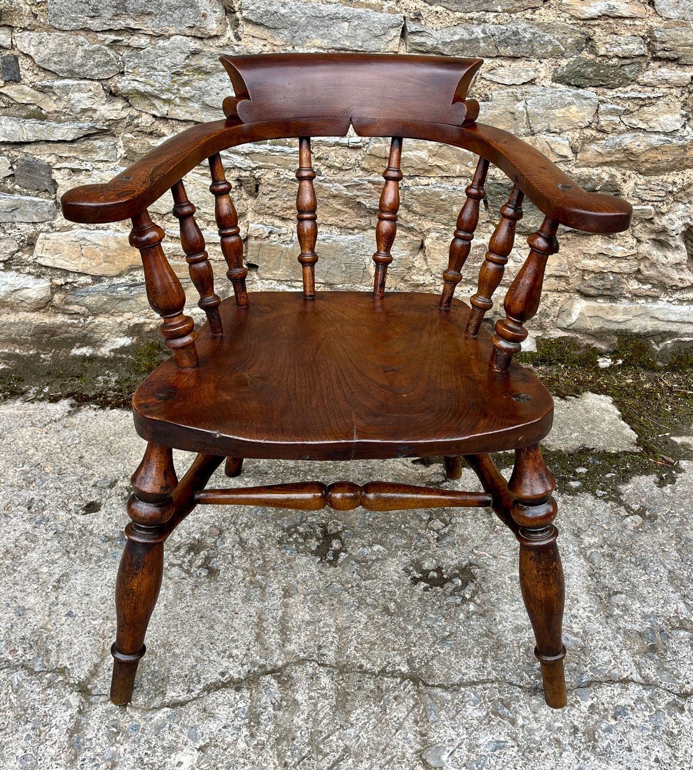 Antique Elm Captains Chair