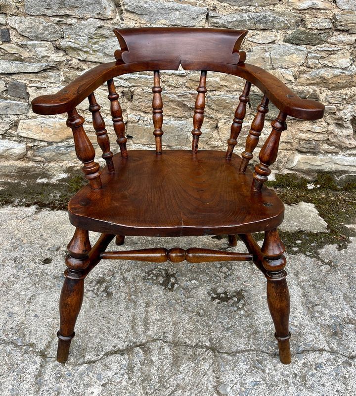 Antique Elm Captains Chair