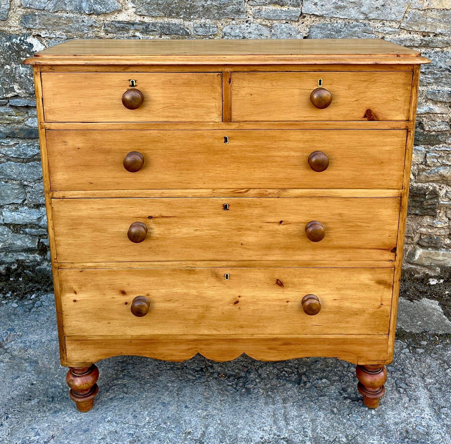 Large Victorian Stripped Pine Chest of Drawers Large Victorian Stripped Pine Chest of Drawers