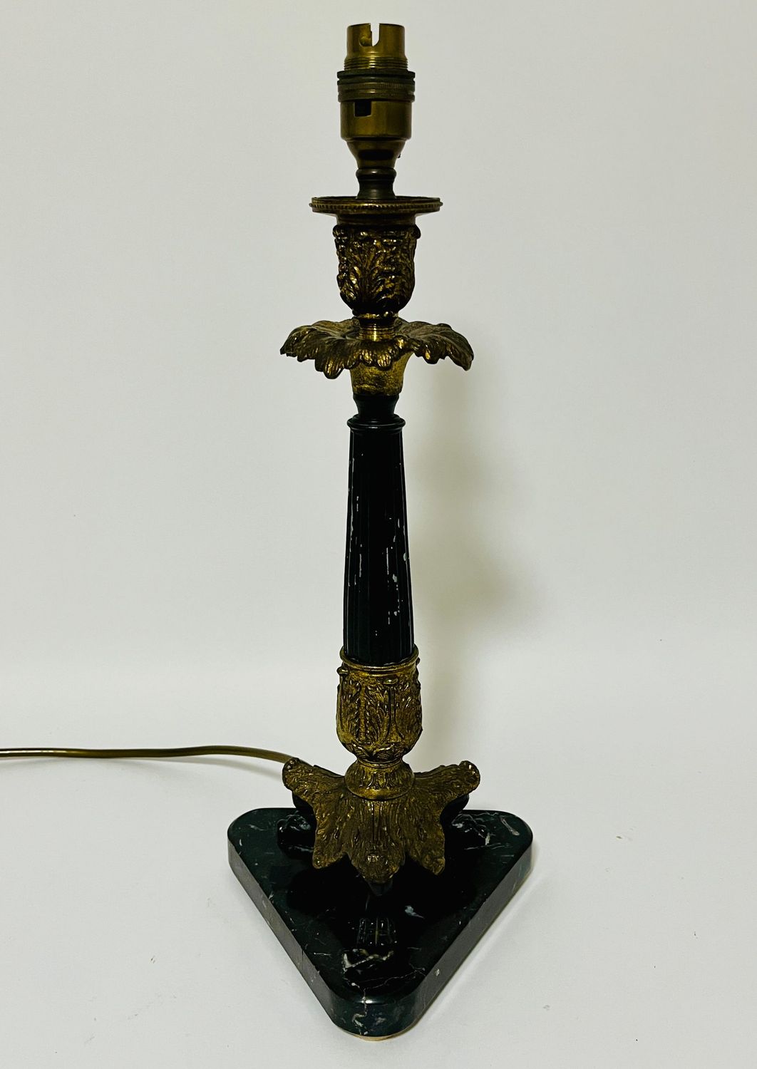 Antique French Empire Gilt and Marble Table Lamp