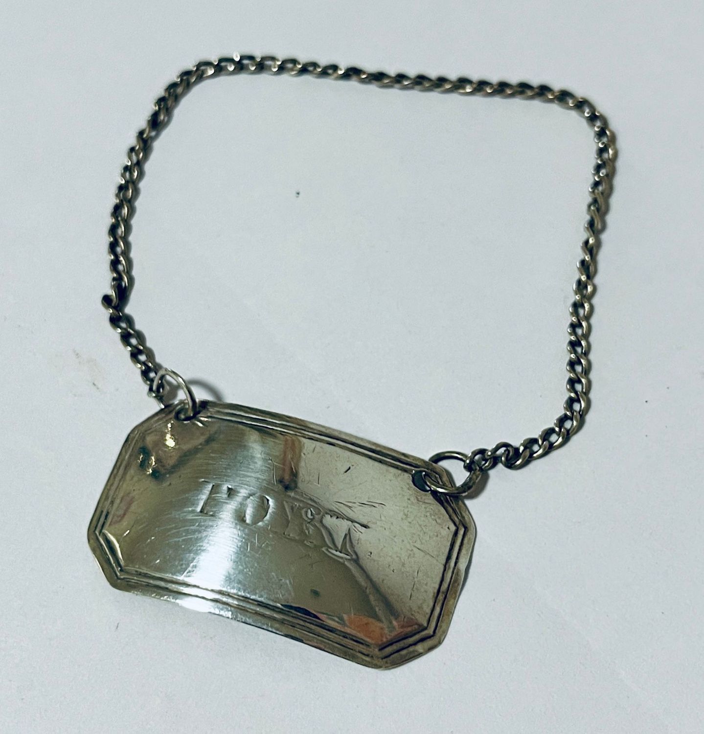 Georgian Silver Port Decanter Label
